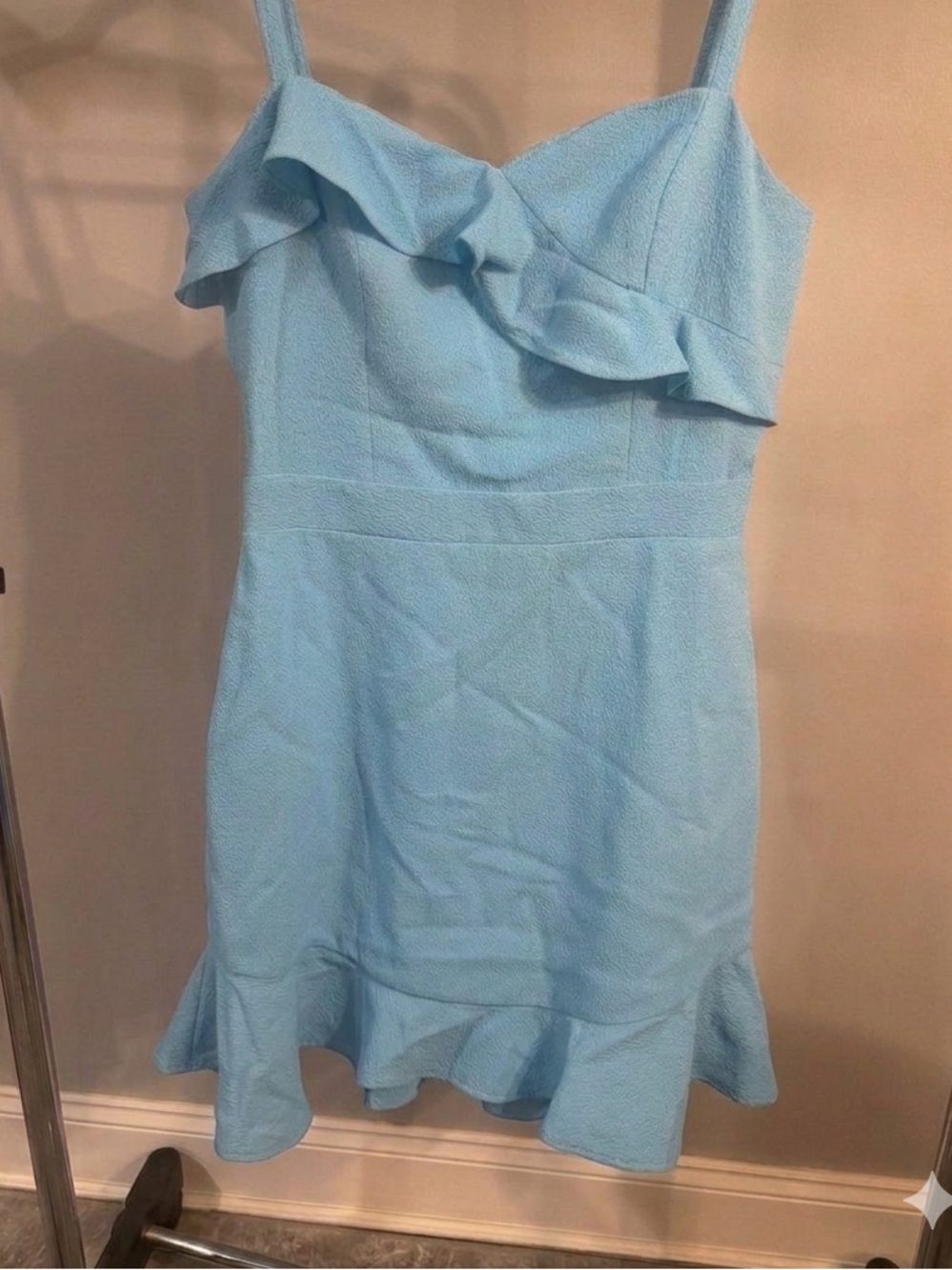 Black Halo Sky Blue Textured Dress size 10